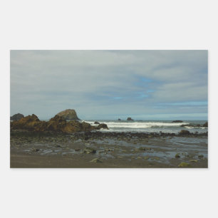 Pacific Coastline at Redwood National Park Rectangular Sticker