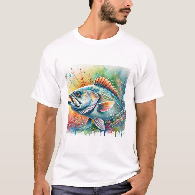 Pacific Cod 300824AREF129 - Watercolor T-Shirt (Front)