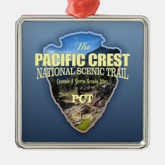 Pacific Crest Trail (arrowhead) Metal Tree Decoration (Front)