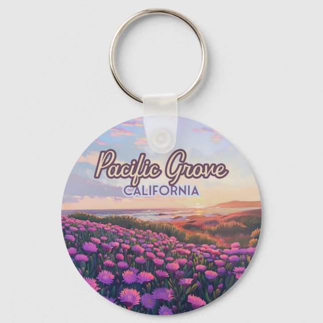 Pacific Grove California Monterey Magic Purple Key Ring (Front)