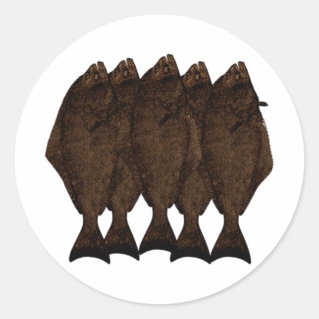 Pacific Halibut Classic Round Sticker (Front)