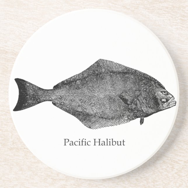Pacific Halibut Logo Coaster (Front)