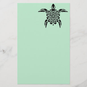 Pacific Island design tattoo Turtle Writing Paper