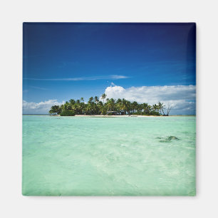 Pacific island with palm trees magnet