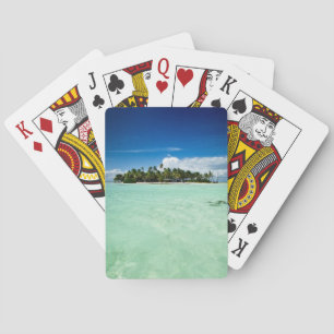 Pacific island with palm trees poker deck