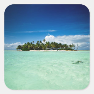 Pacific island with palm trees sticker