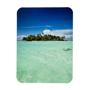 Pacific island with palm trees vertical magnet