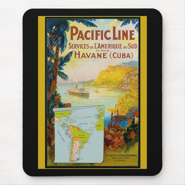 Pacific Line Vintage Travel Mouse Pad (Front)