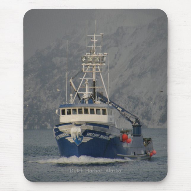 Pacific Mariner, Crab Boat in Dutch Harbour, Mouse Pad (Front)