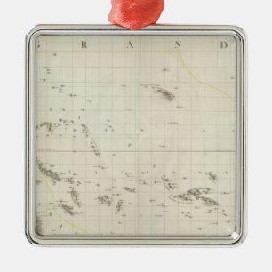 Pacific North American Map Metal Tree Decoration