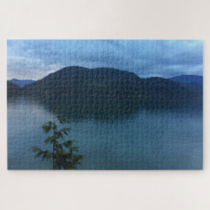 Pacific Northwest Lake and Mountains with Pine Jigsaw Puzzle