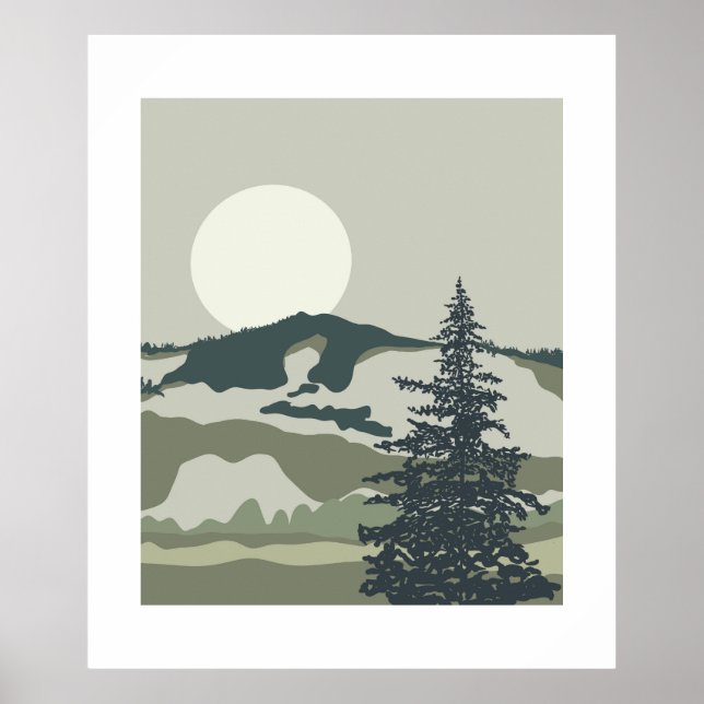 Pacific Northwest Landscape Modern Wall Poster (Front)