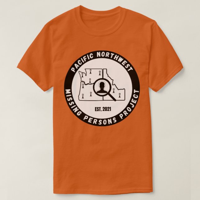 Pacific Northwest Missing Persons Project T-Shirt (Design Front)