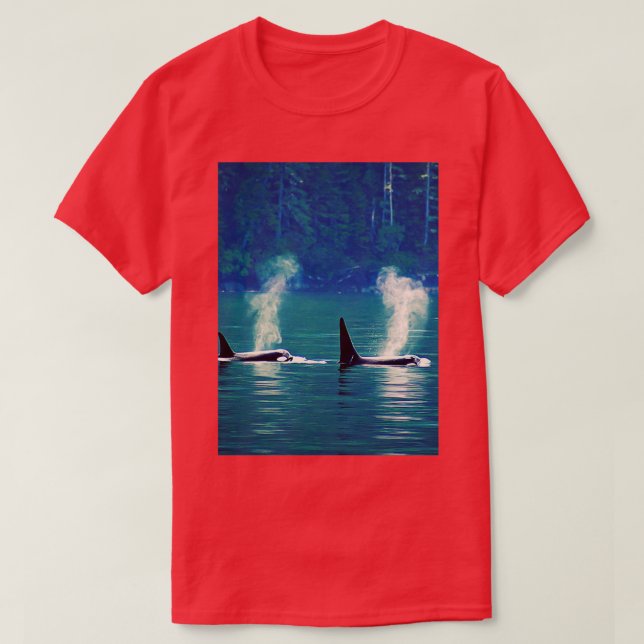 Pacific Northwest Native Orca Killer Whale A line  T-Shirt (Design Front)