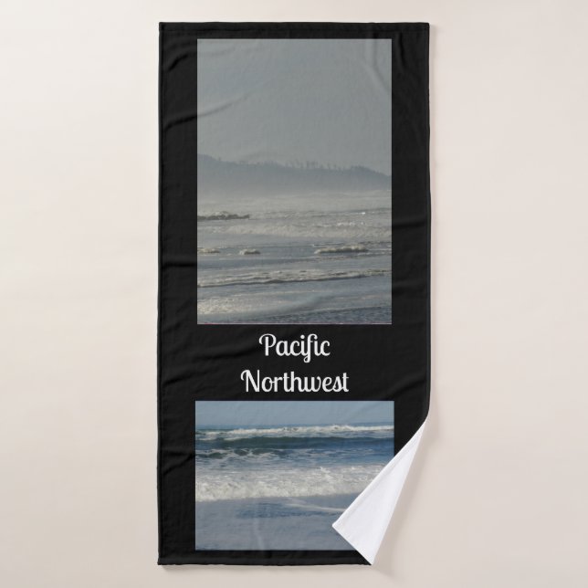 Pacific Northwest Ocean Waves Bath Towel (Bath Towel)