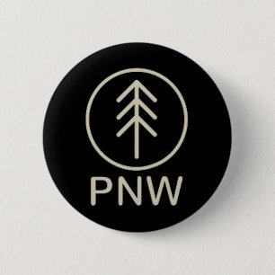 Pacific Northwest Pnw Tree Icon Hiking T Shirt Poc 6 Cm Round Badge