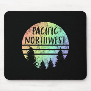 Pacific Northwest Rainbow Weathered Design Hiking Mouse Pad