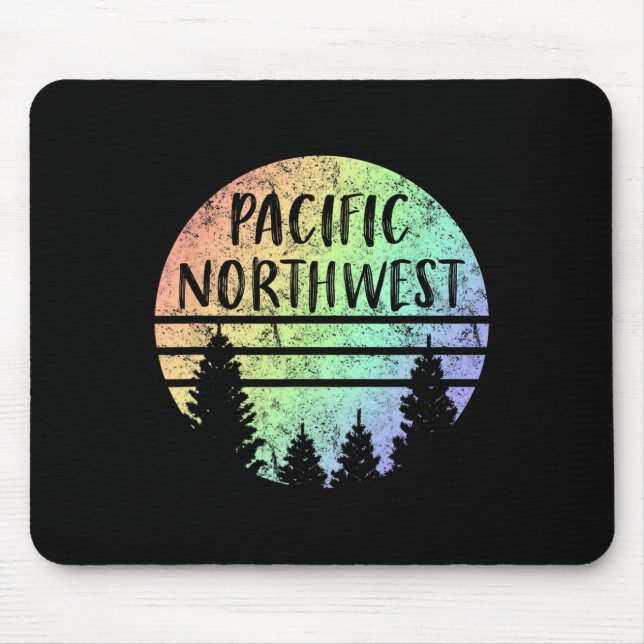 Pacific Northwest Rainbow Weathered Design Hiking  Mouse Pad (Front)