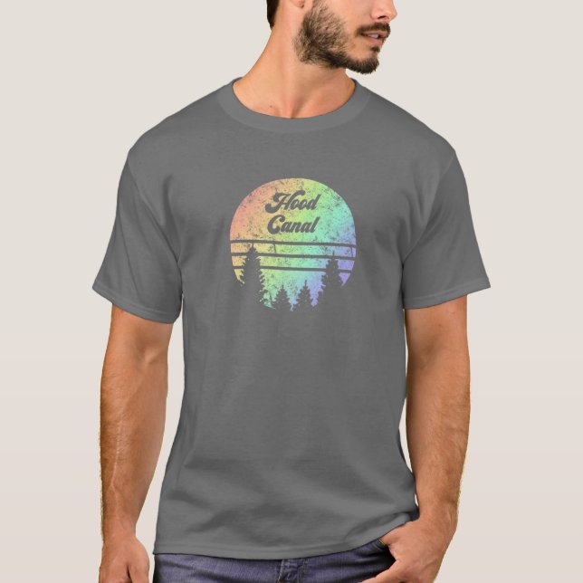 Pacific Northwest Rainbow Weathered Design Hiking T-Shirt (Front)