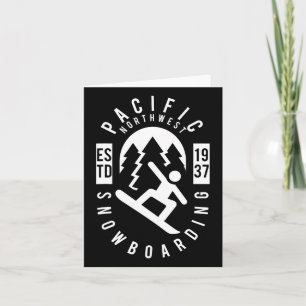 Pacific Northwest Snowboarding Stick Man Winter Te Card