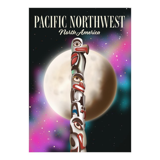 Pacific Northwest Totem pole travel poster (Front)