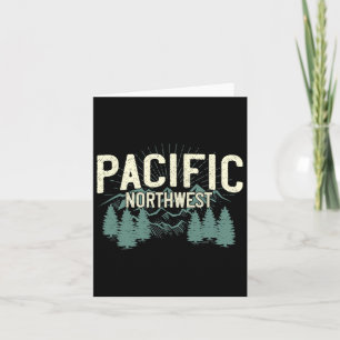 Pacific Northwest Vintage Mountain Camping Hiking Card