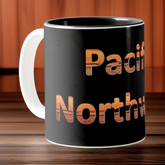 Pacific Northwest with San Juan Islands Sunset Two-Tone Coffee Mug (Creator Uploaded)
