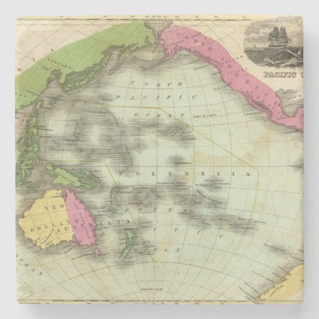 Pacific Ocean 6 Stone Coaster (Front)