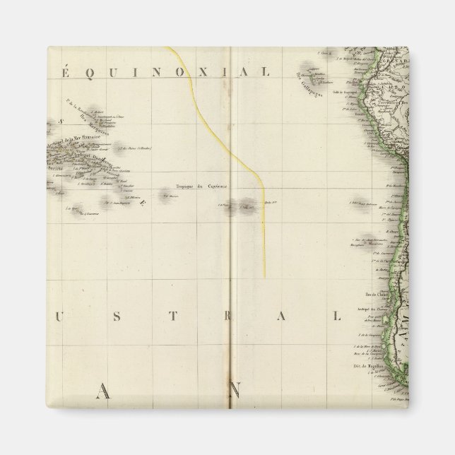 Pacific Ocean Atlas Map Magnet (Front)