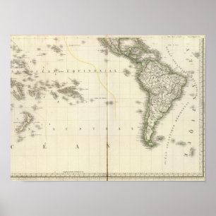 Pacific Ocean Atlas Map Poster