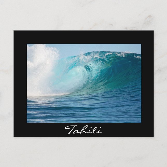 Pacific ocean big wave breaking in Tahiti Postcard (Front)