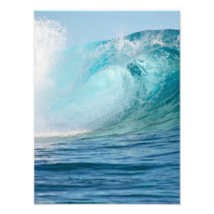 Pacific ocean big wave breaking vertical photo print