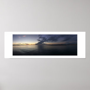 Pacific Ocean Blue Sea Sunset Panoramic Poster