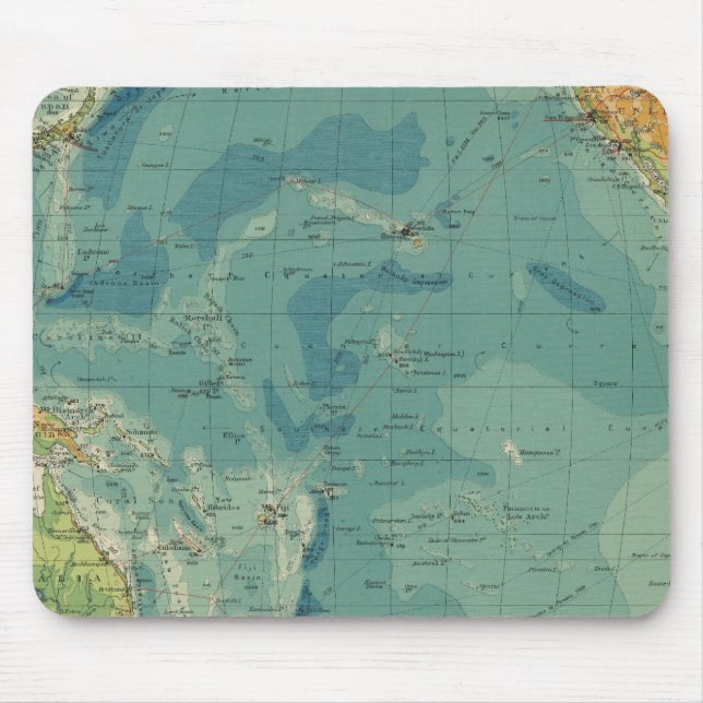 Pacific Ocean cables, wireless stations Mouse Pad (Front)