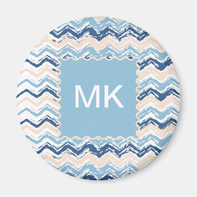 Pacific Ocean Chevron Pattern Magnet (Front)
