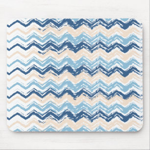 Pacific Ocean Chevron Pattern Mouse Pad