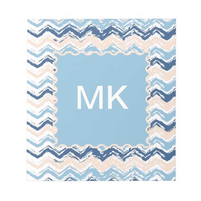 Pacific Ocean Chevron Pattern Notepad (Front)