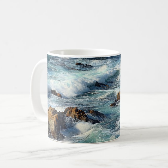 Pacific Ocean Waves Coffee Mug (Front Left)