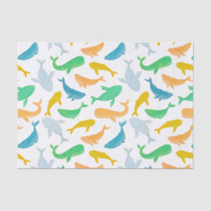 Pacific Ocean Whale Nautical Watercolor Tissue Paper