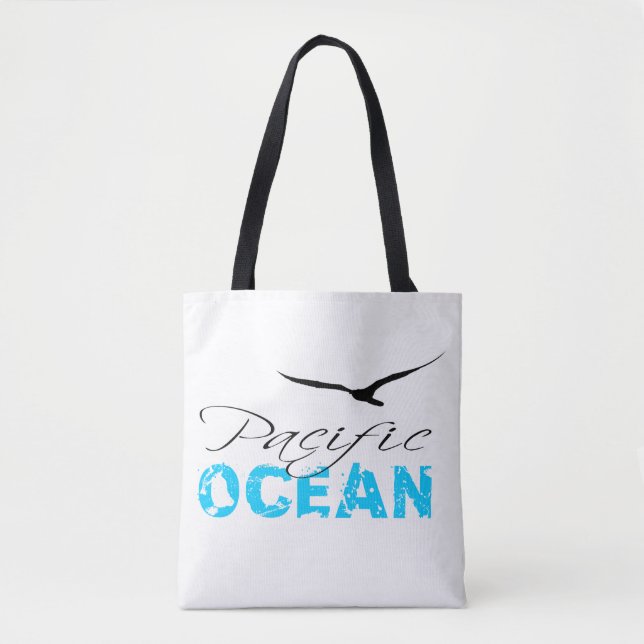 Pacific Ocean White Customisable Tote Bag (Front)