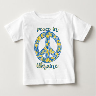Pacific peace sign quote in Ukrainian flag colors  Baby T-Shirt