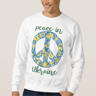 Pacific peace sign quote in Ukrainian flag colours Sweatshirt