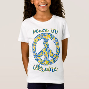Pacific peace sign quote in Ukrainian flag colours T-Shirt