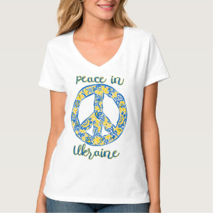 Pacific peace sign quote in Ukrainian flag colours T-Shirt