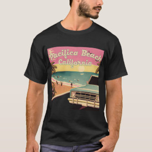 Pacifica Beach Retro Beach Vacation Souvenir Calif T-Shirt