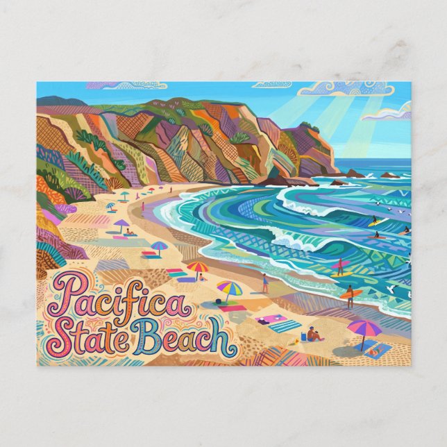 Pacifica State Beach California Postcard (Front)