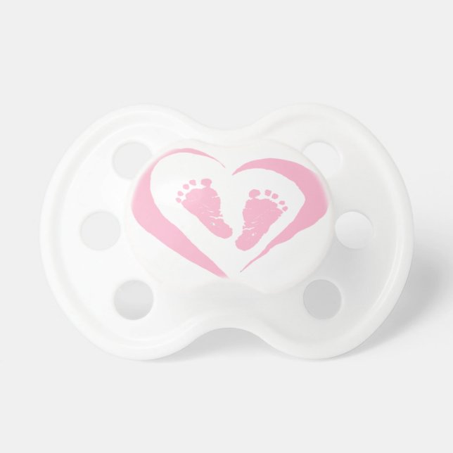 Pacifier ~ Girl Pink Baby Feet (Front)
