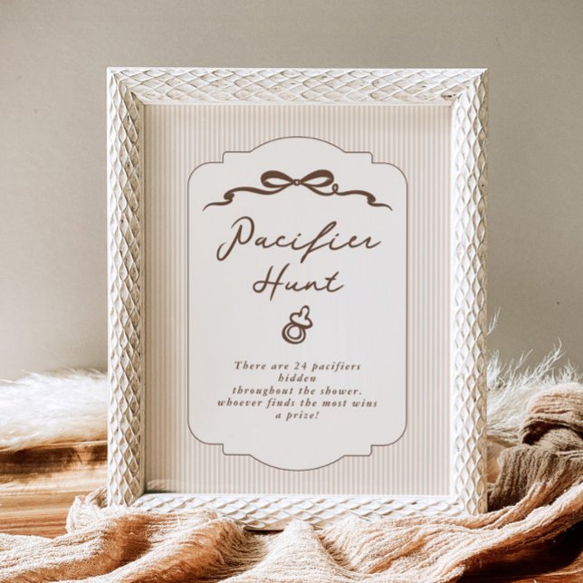 Pacifier Hunt Bebe Cafe Hand drawn Genmder neutral Poster (Creator Uploaded)