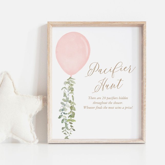 Pacifier Hunt Blue Balloon Boy Baby Shower Poster (Creator Uploaded)