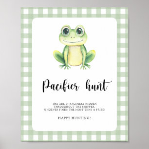 pacifier hunt frog baby shower game poster